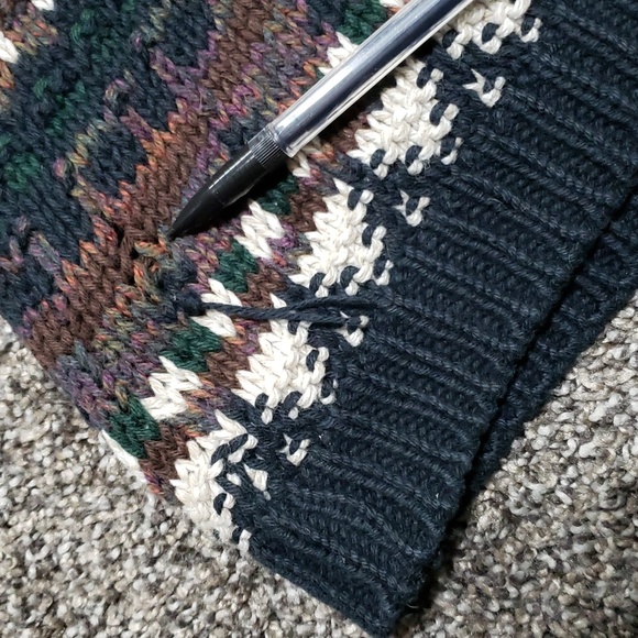 Vintage Landscape 100% Cotton Oversized Knit Sweater Men's Size Medium - Picture 12 of 14